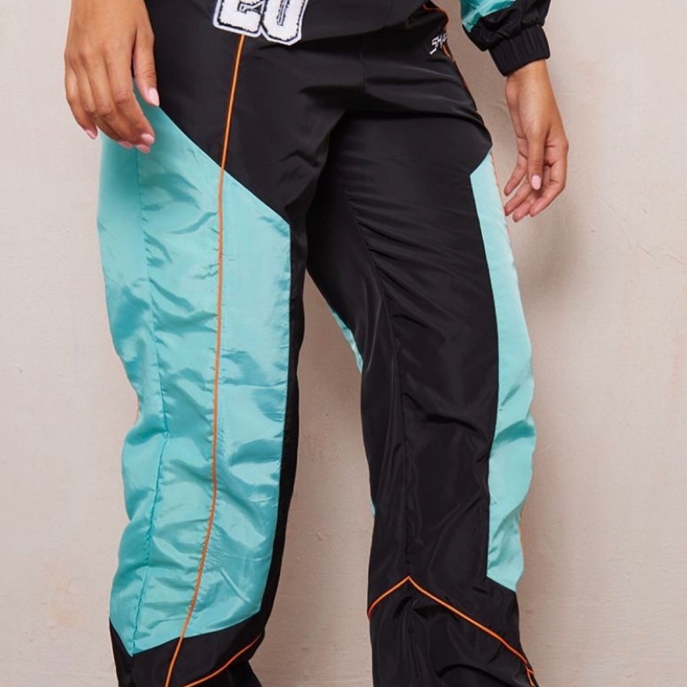 NWT PrettyLittleThing Shape Rare Varsity Shell Contrast Tracksuit Set Woman Sz S - Picture 16 of 16